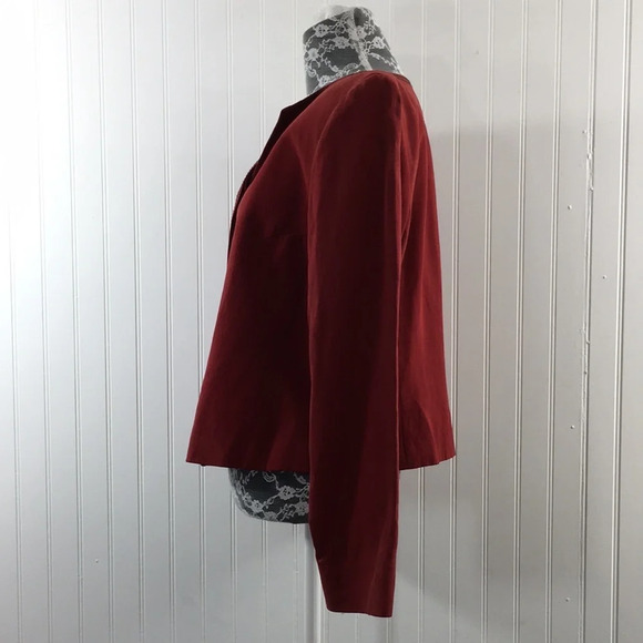 Worth‎ Red Henna Silk Linen Blazer Jacket - Picture 4 of 11